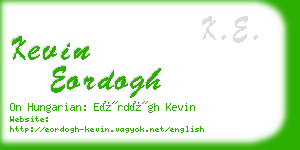kevin eordogh business card